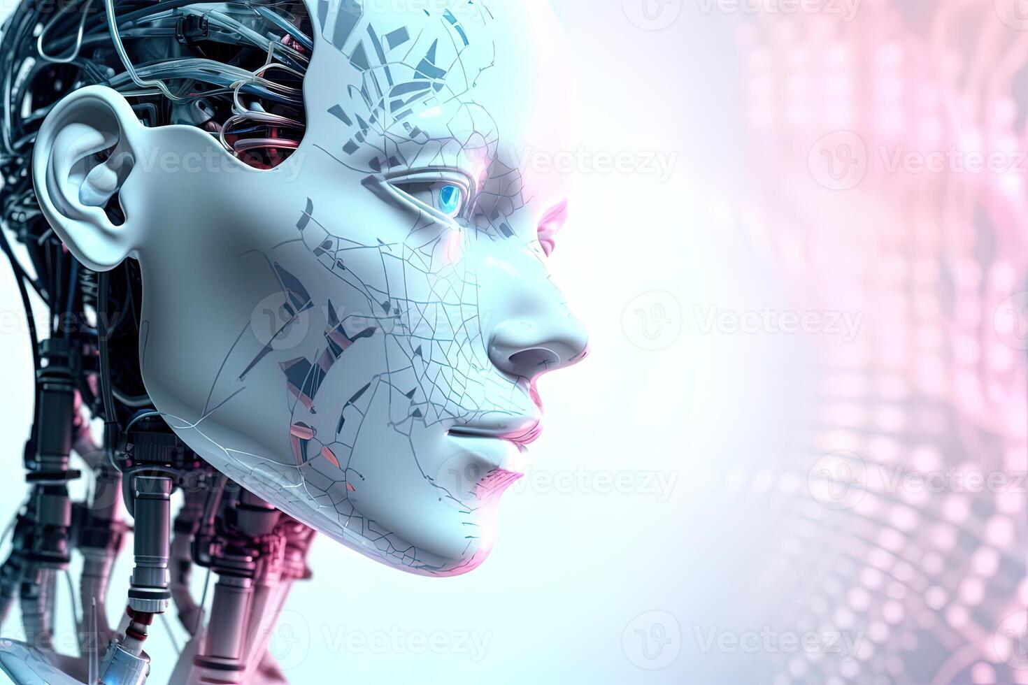 3d rendering artificial intelligence robot cyborg. photo