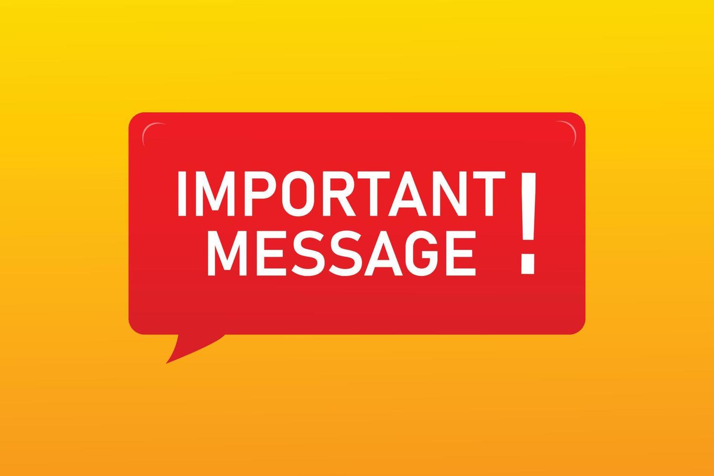 Vector important message and attention with message sticker vector element