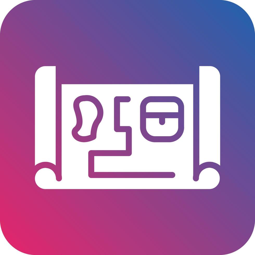Treasure Map Icon Vector Design