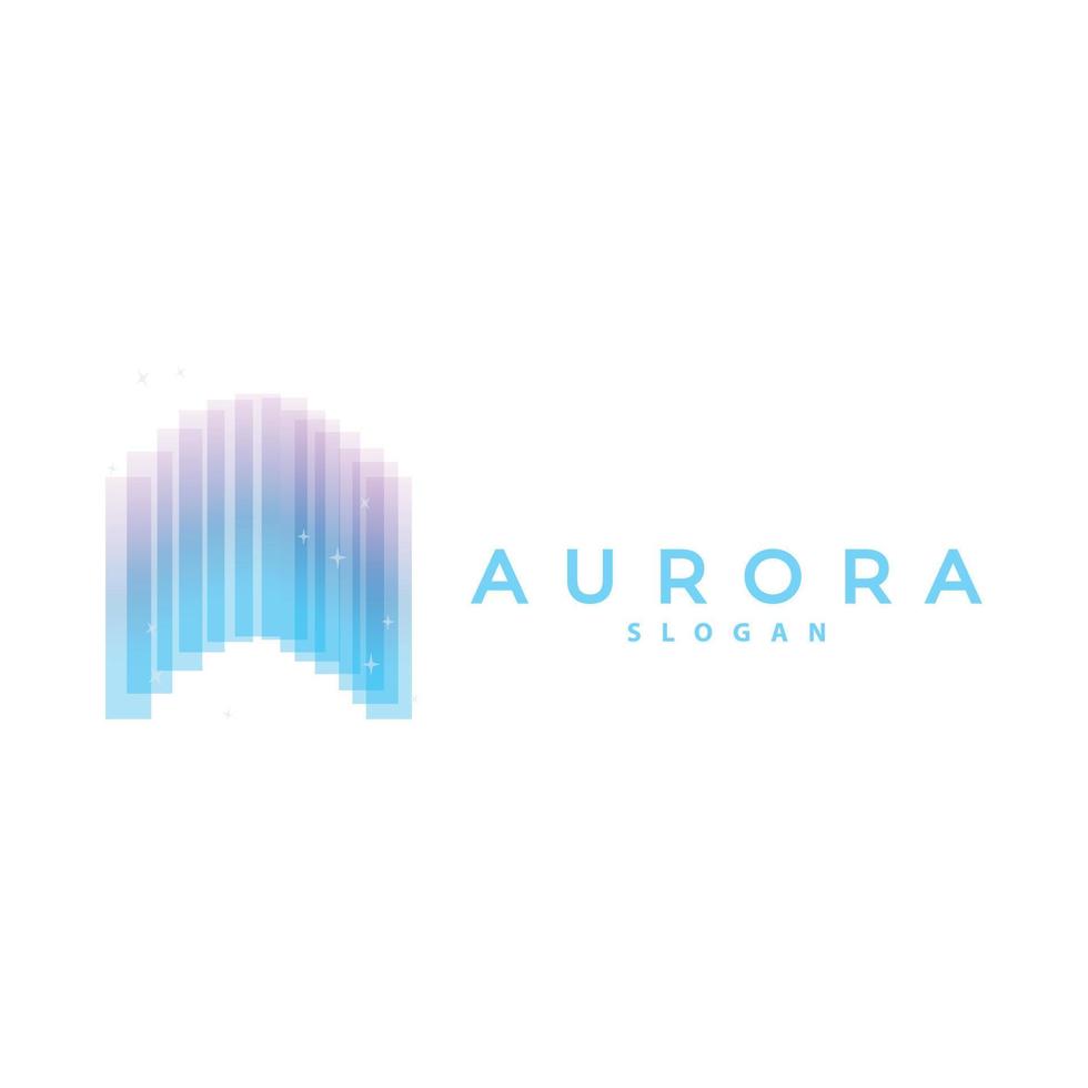 Aurora Logo, Light Wave Vector, Nature Landscape Design, Product Brand Template Illustration Icon vector