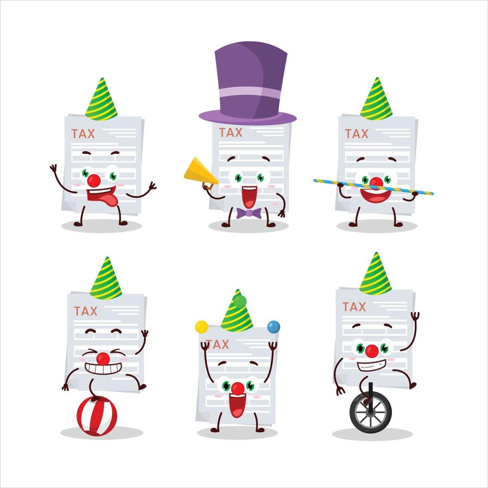 Cartoon character of tax payment with various circus shows vector