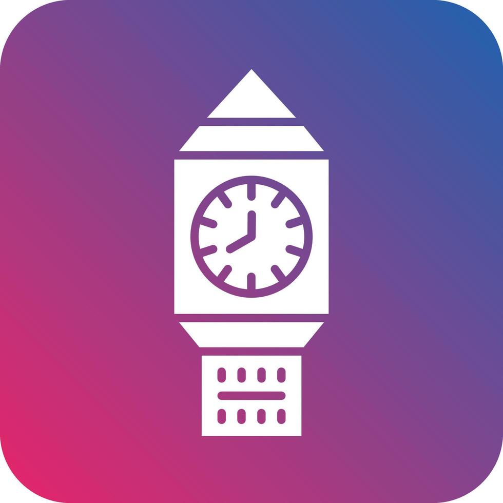 reloj torre icono vector diseño