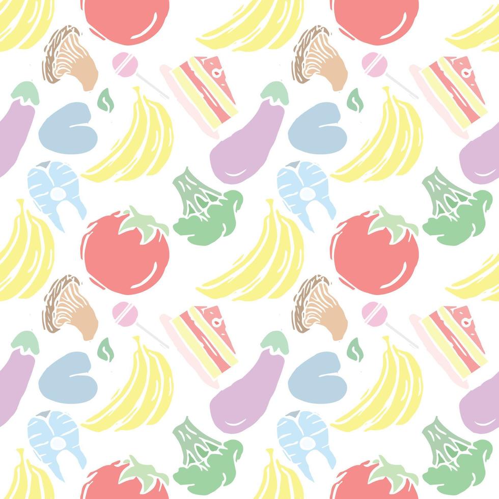 Seamless pattern with food icons. doodle food pattern. Food background vector