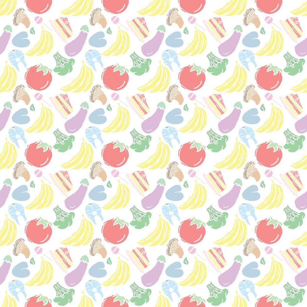 Seamless pattern with food icons. doodle food pattern. Food background vector