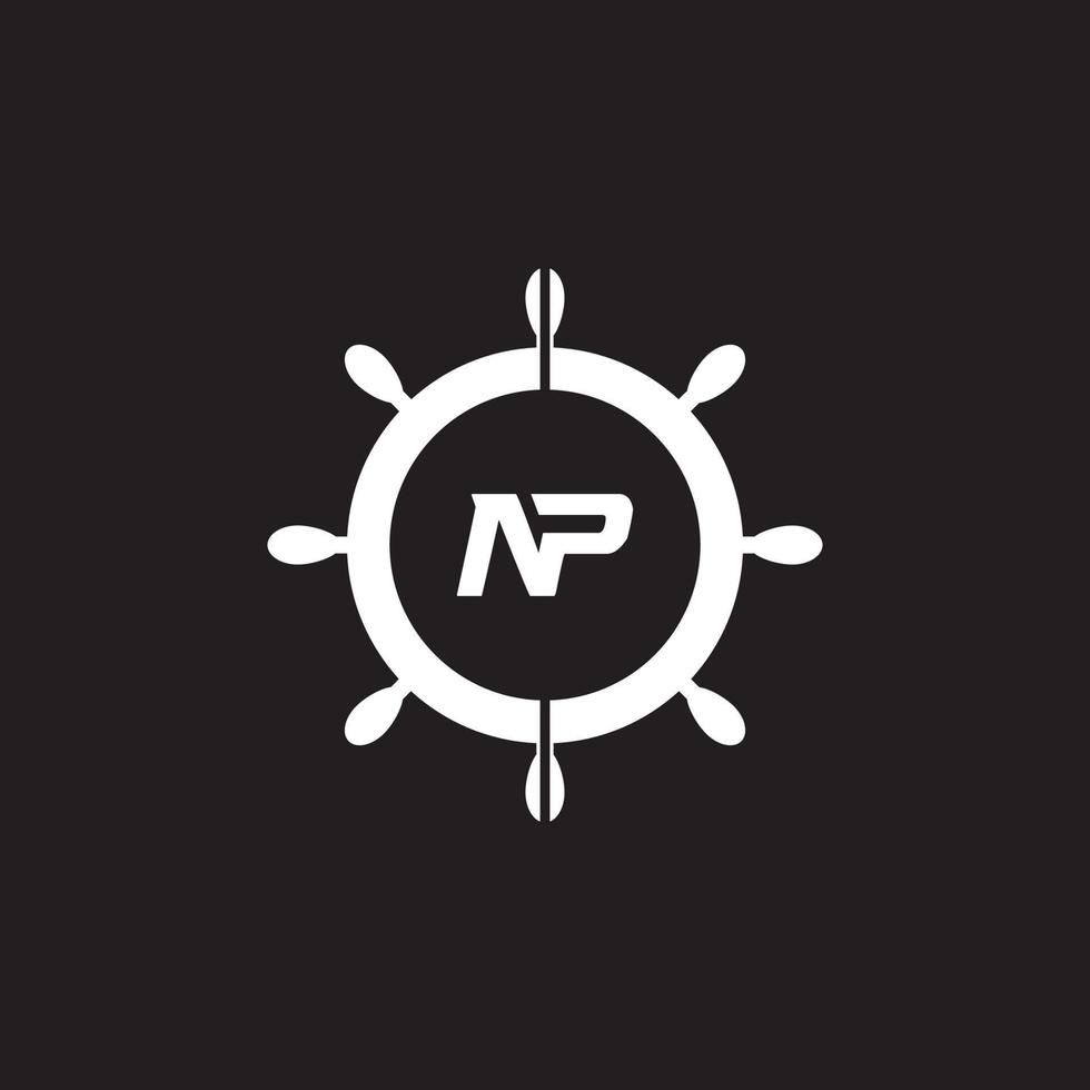 NP PN letter logo design vector template