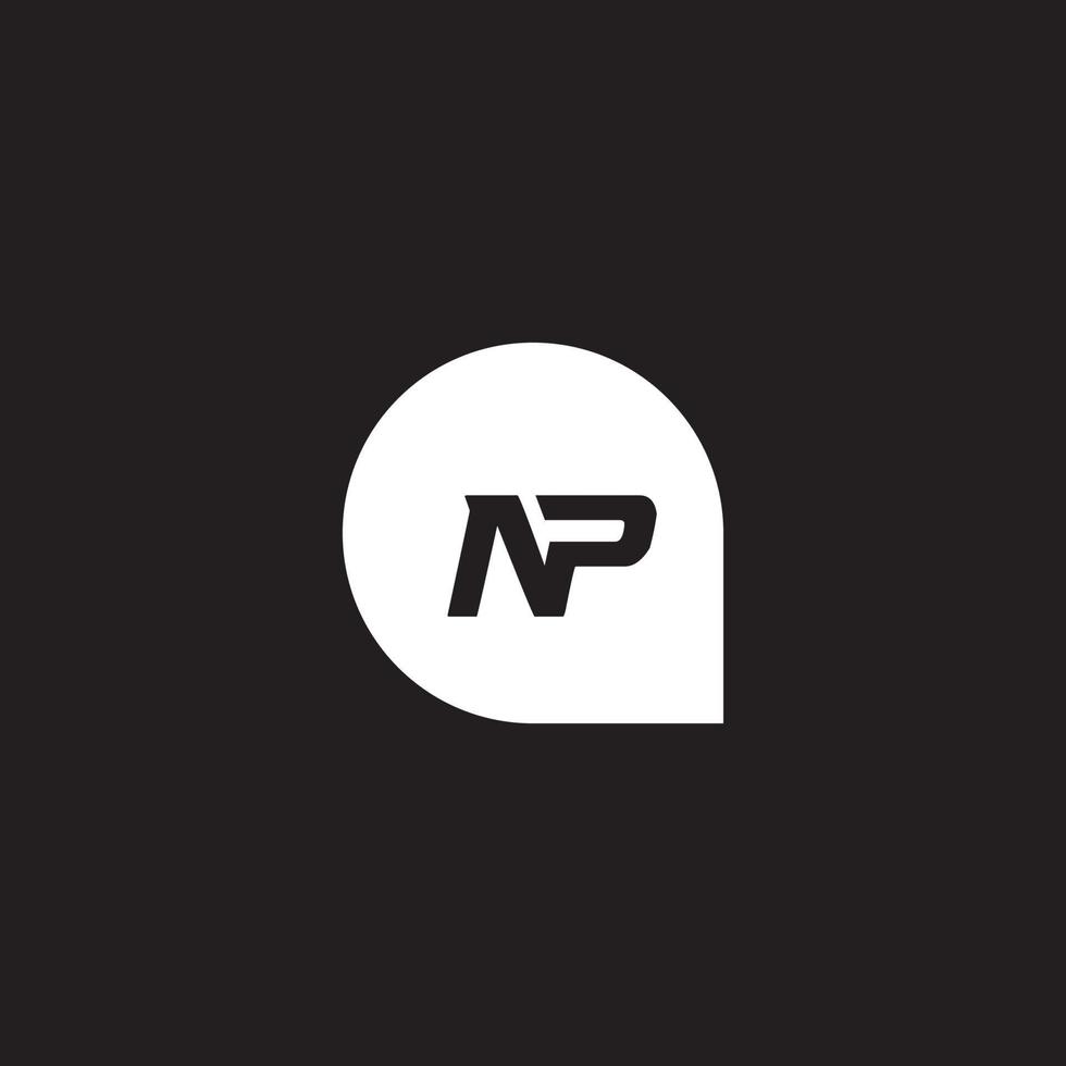 NP PN letter logo design vector template