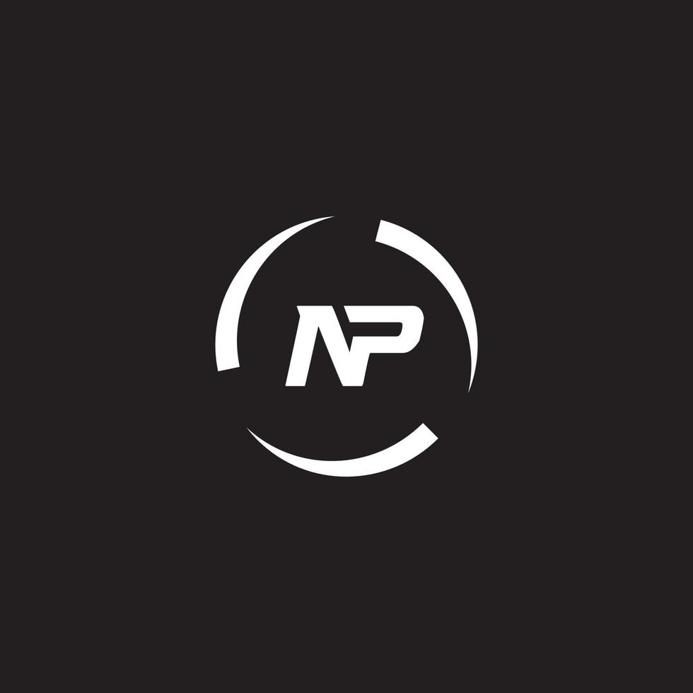 NP PN letter logo design vector template