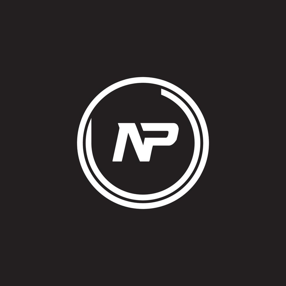 NP PN letter logo design vector template