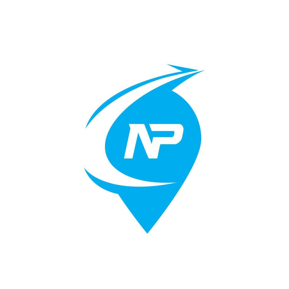 NP PN letter logo design vector template