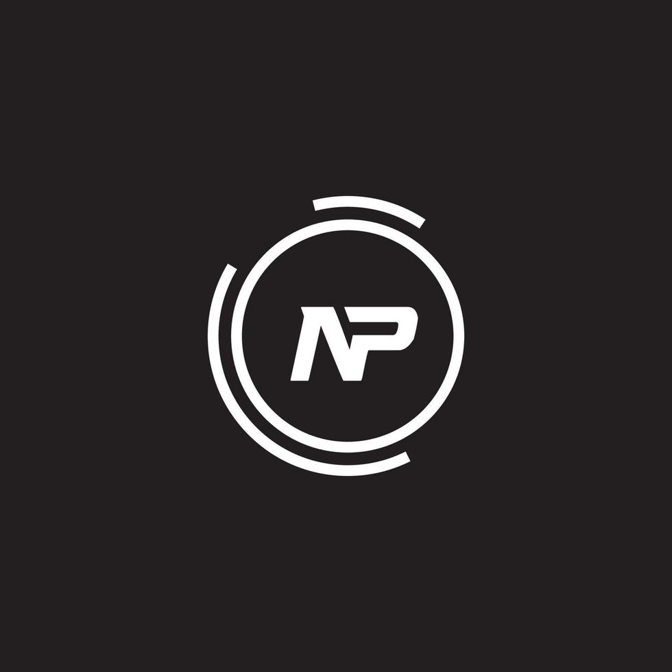 NP PN letter logo design vector template
