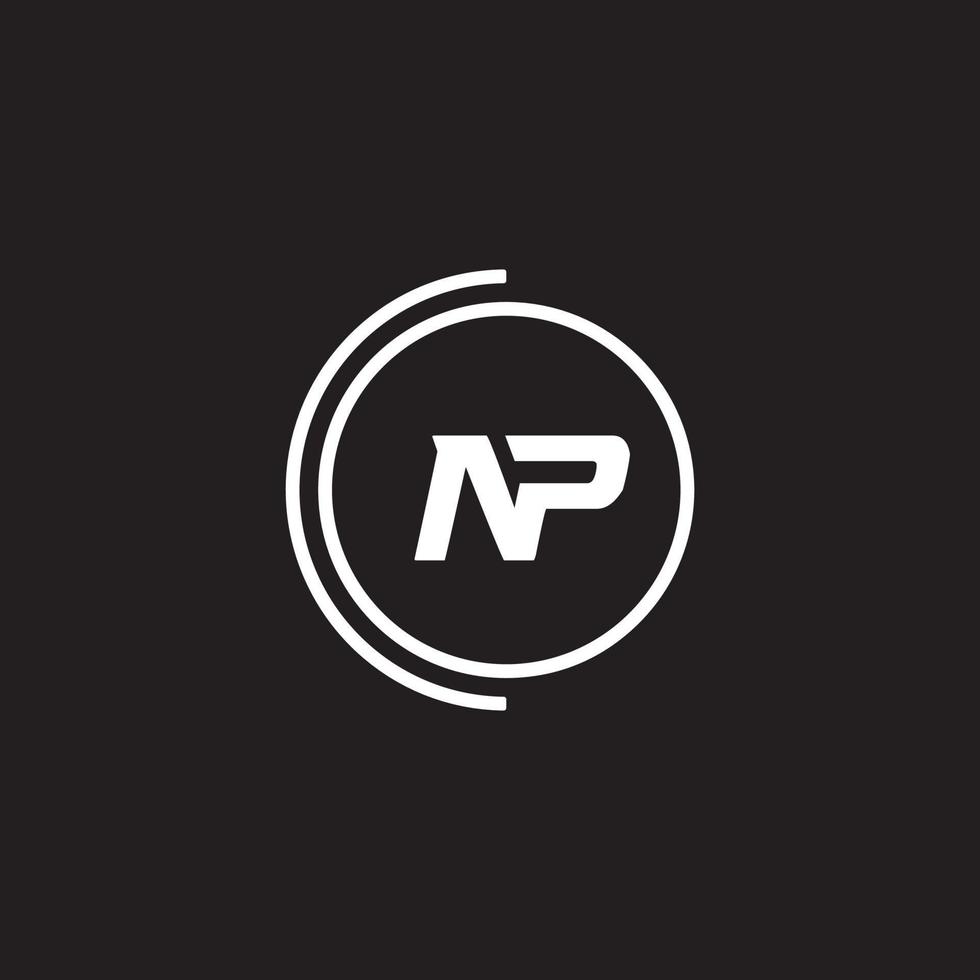 NP PN letter logo design vector template