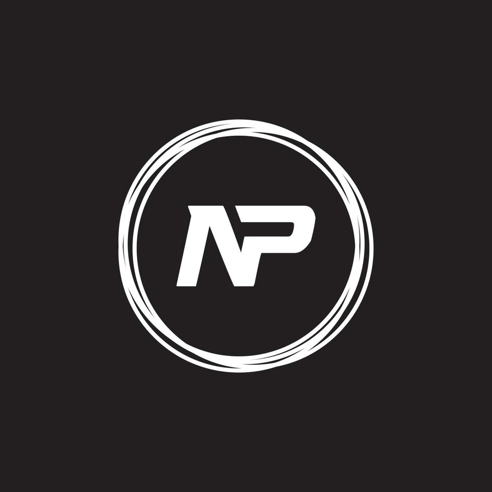 NP PN letter logo design vector template