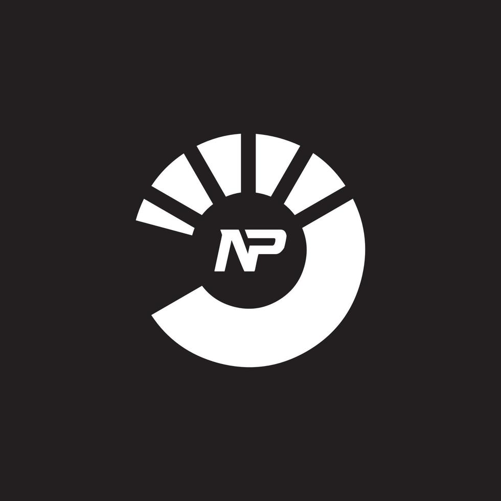NP PN letter logo design vector template