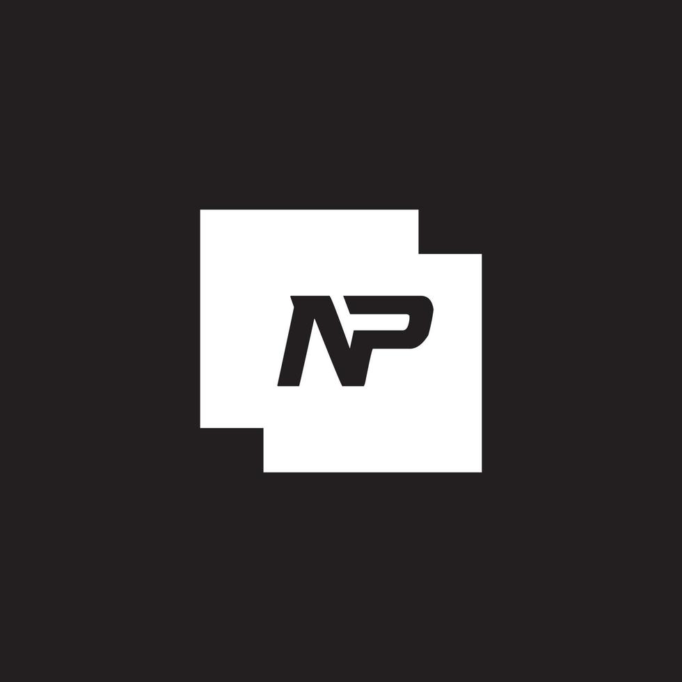 NP PN letter logo design vector template