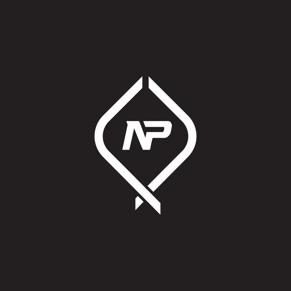 NP PN letter logo design vector template