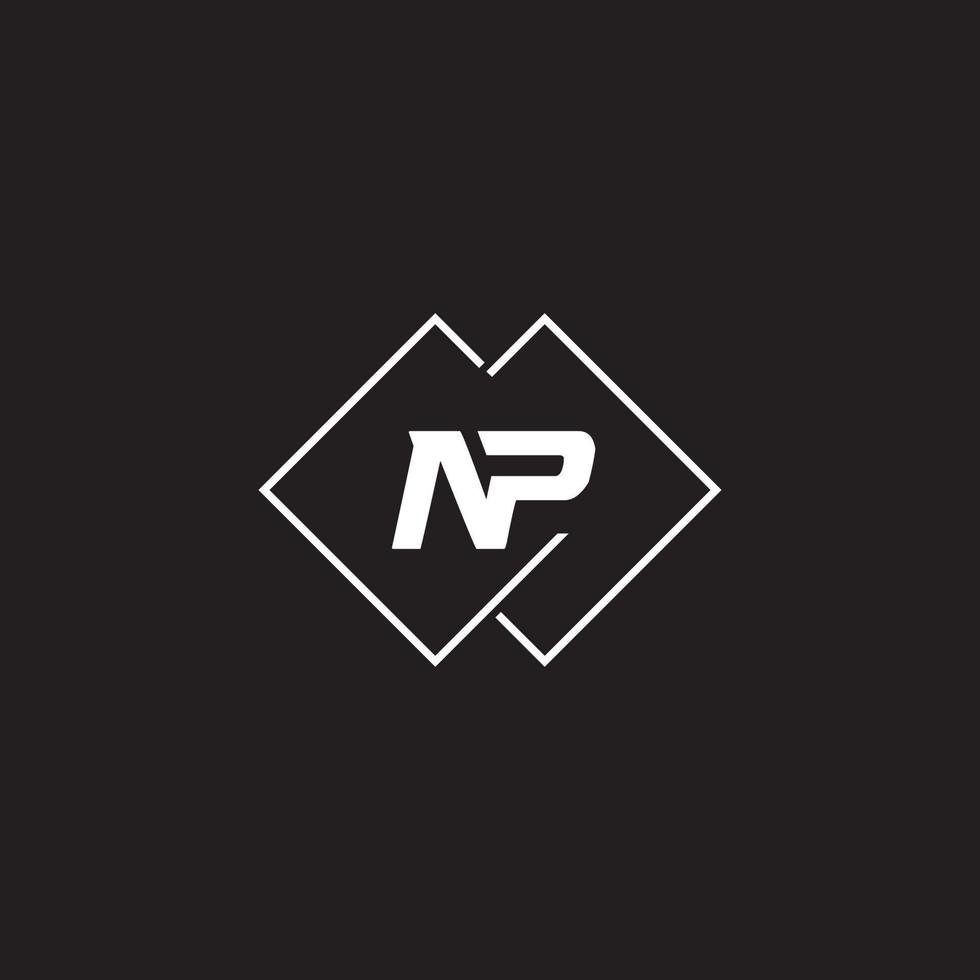 NP PN letter logo design vector template