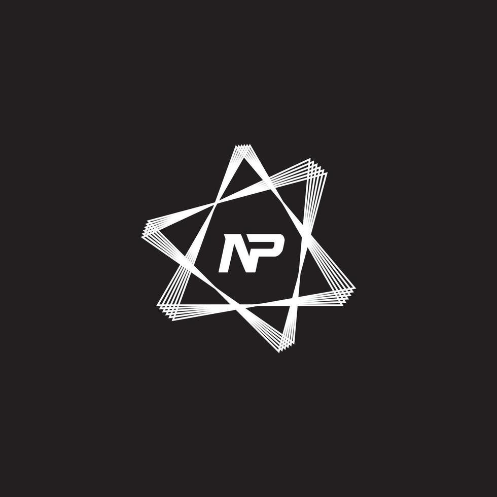 NP PN letter logo design vector template