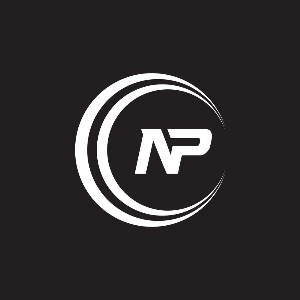 NP PN letter logo design vector template