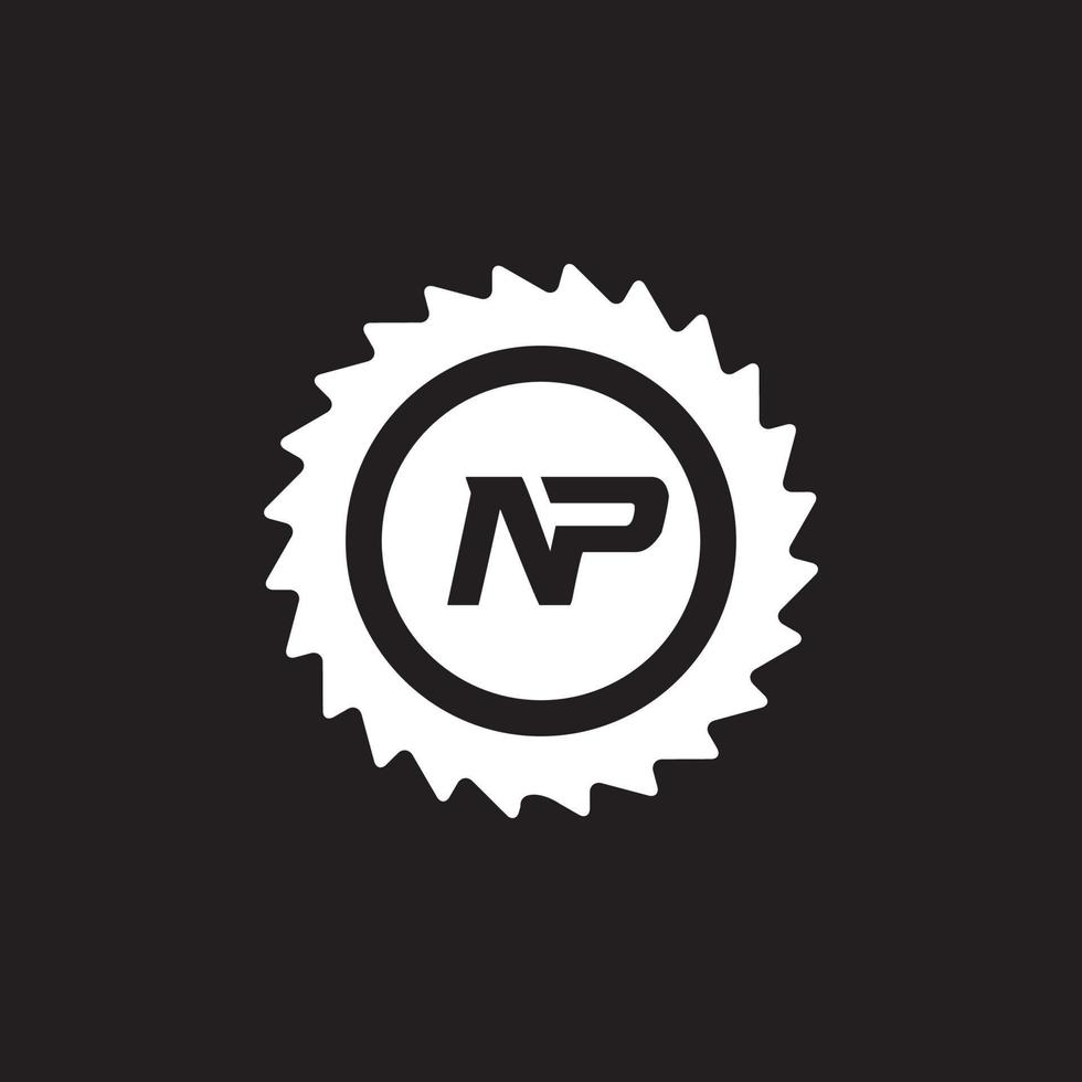 NP PN letter logo design vector template