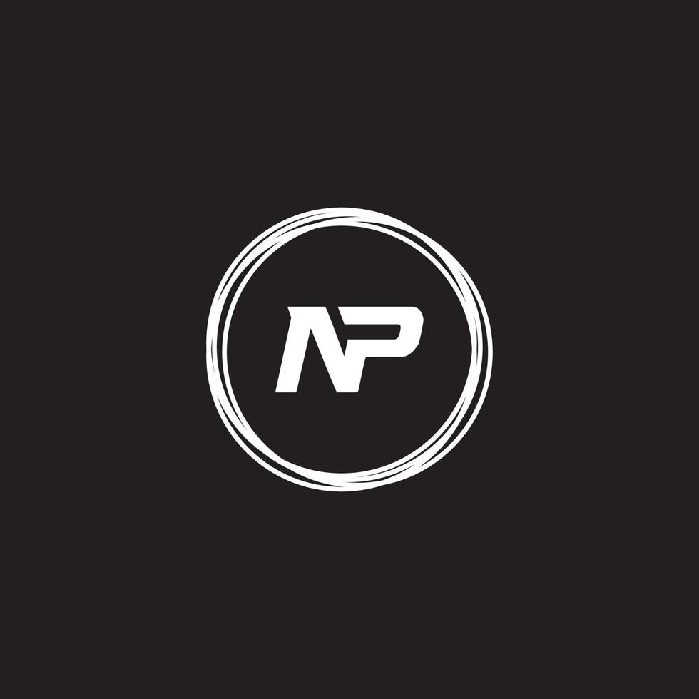 NP PN letter logo design vector template