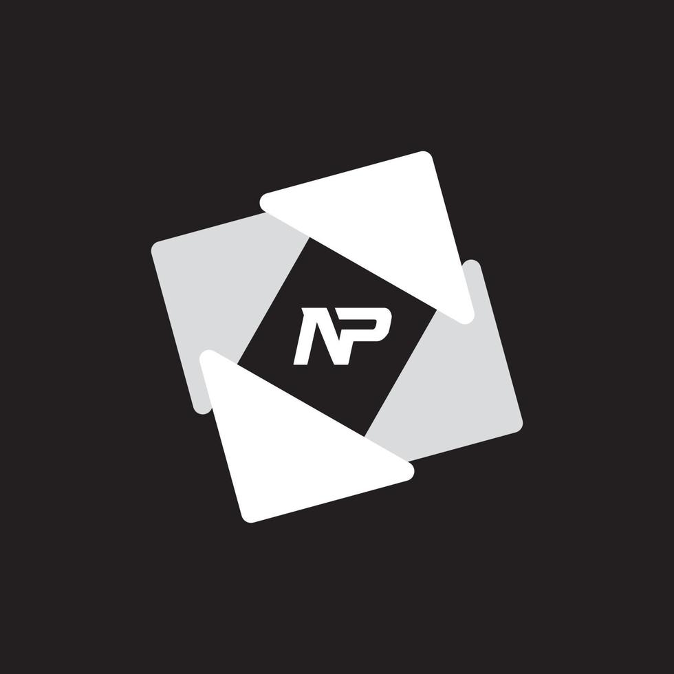 NP PN letter logo design vector template