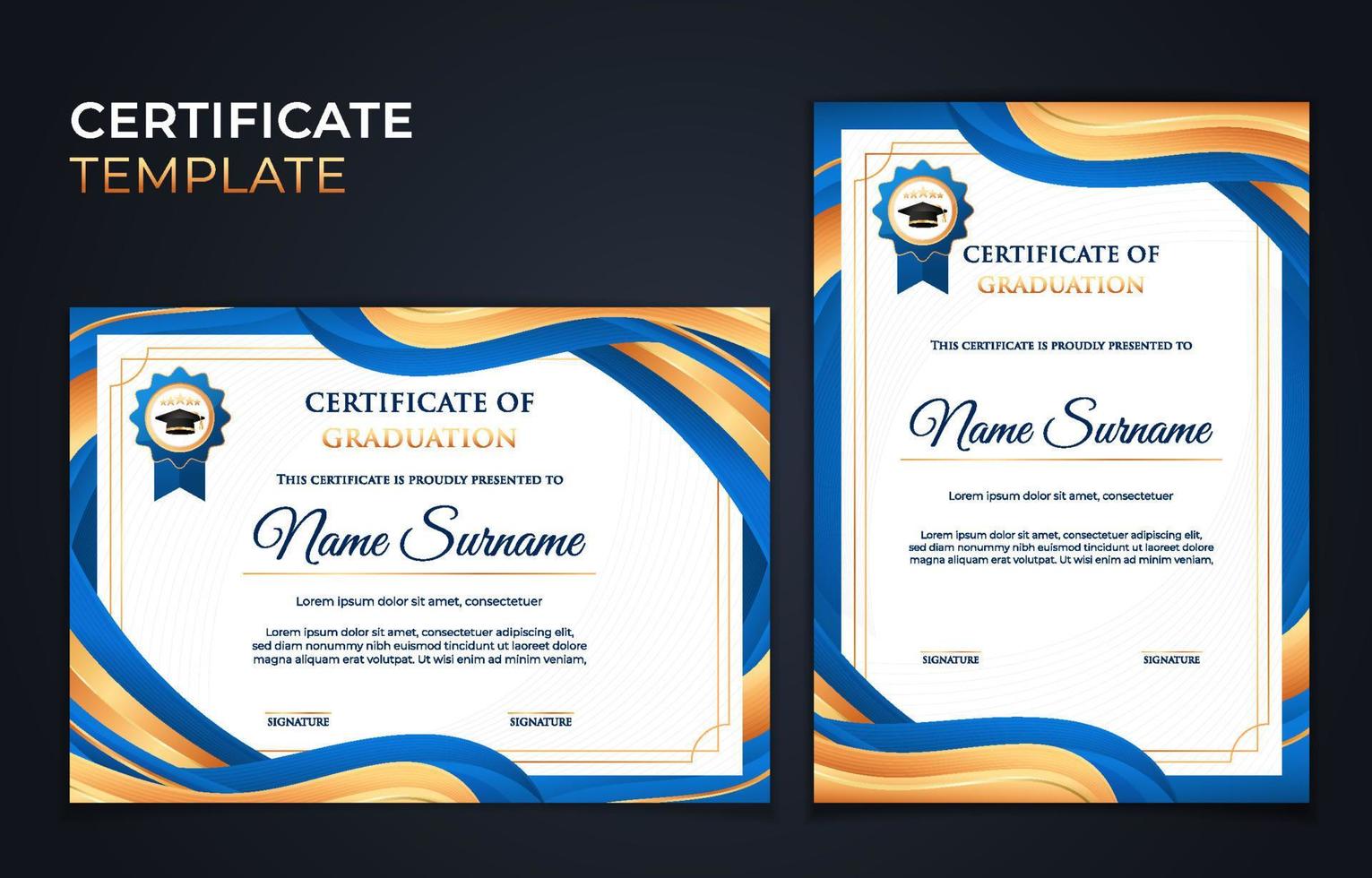 Modern Education Graduation Certificate Template vector