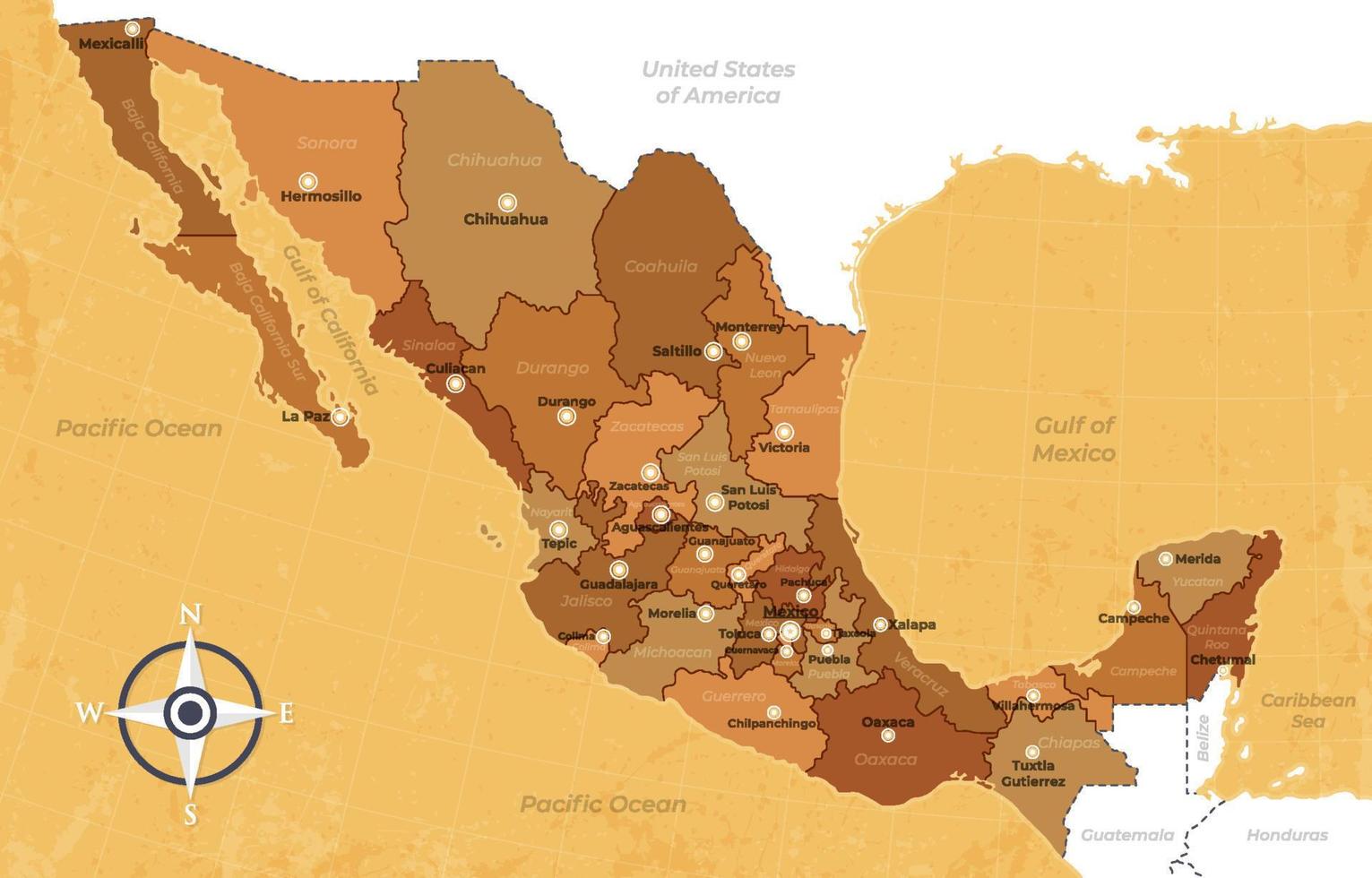 Mexico Country Map vector
