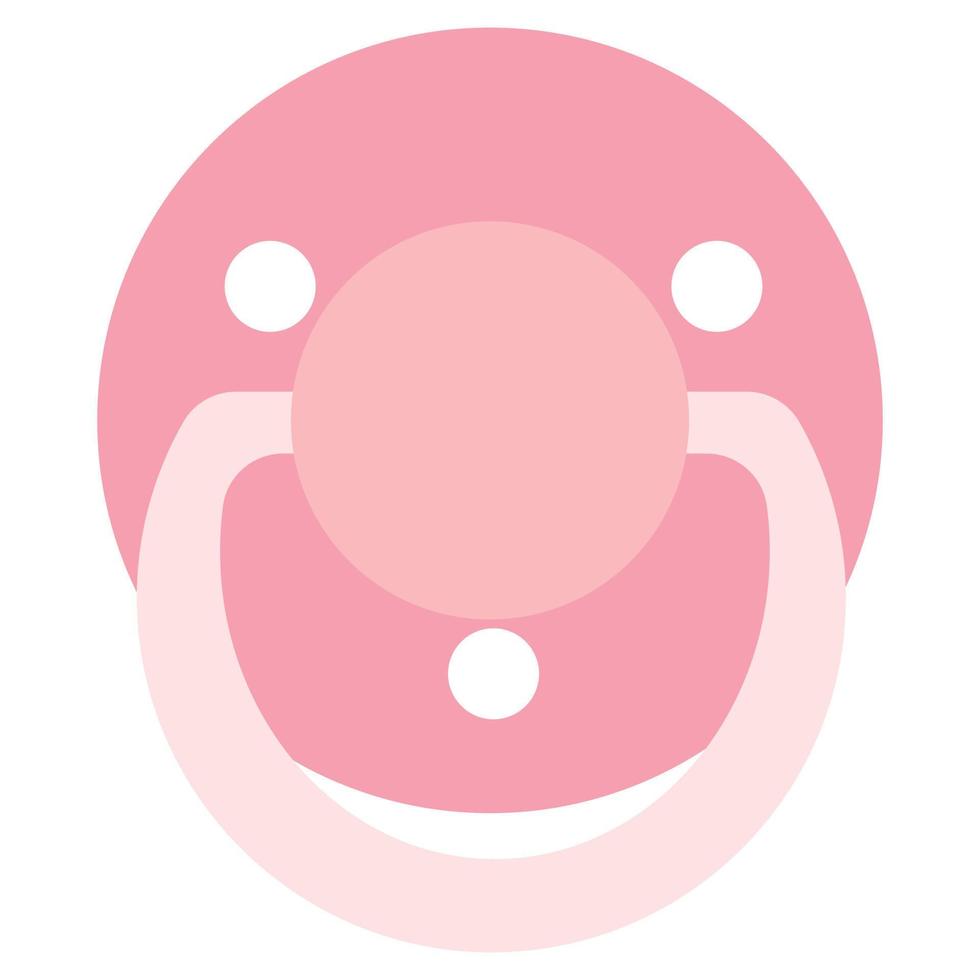 Pink pacifier for girl icon. Vector flat illustration