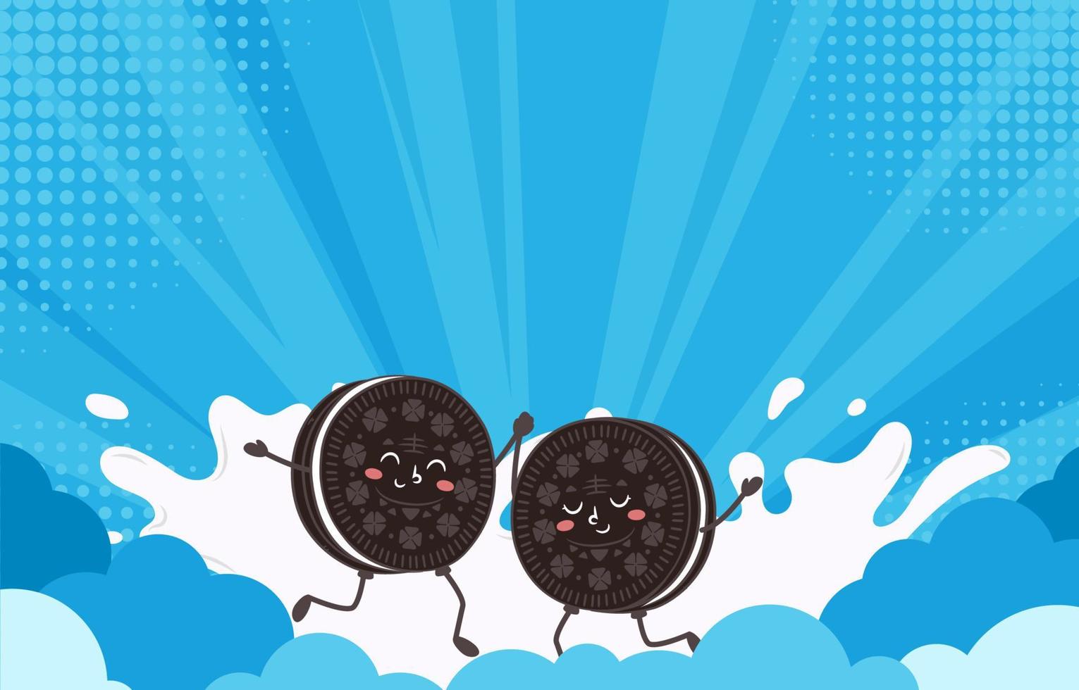 Background of Cute Dancing Biscuits vector