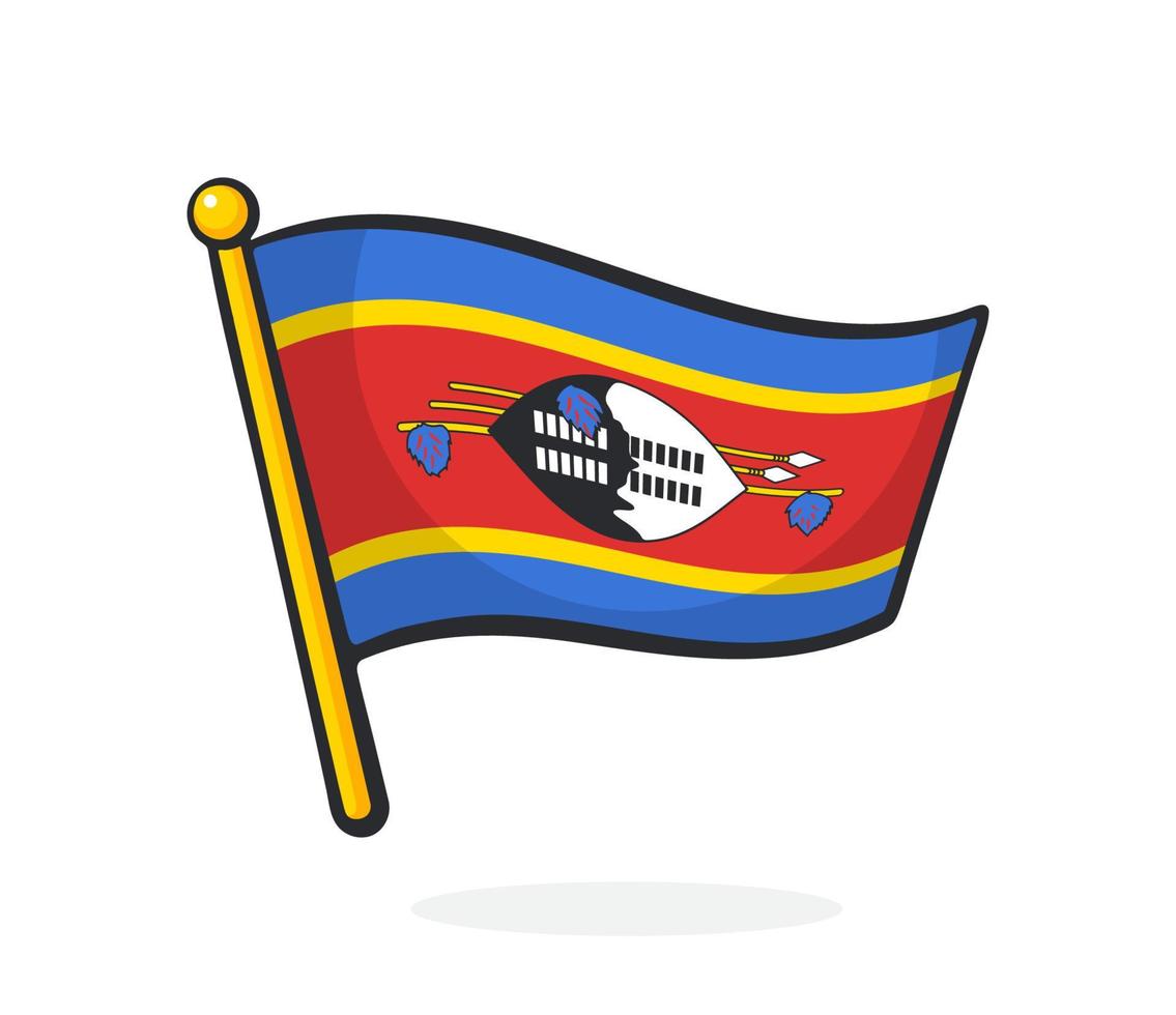 dibujos animados ilustración de nacional bandera de Swazilandia vector