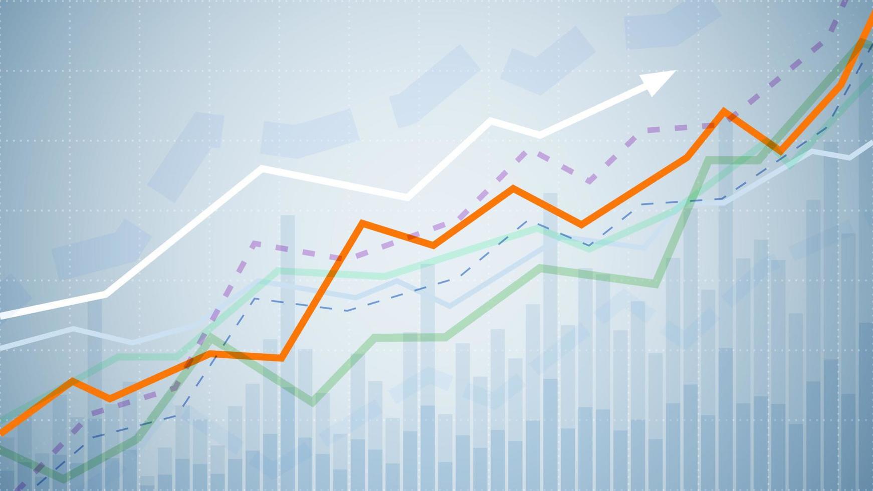 Financial graph chart. Business data analytics. Monitoring finance profit and statistic. Graph chart of stock market investment trading. Abstract analisys and statistic diagram. vector illustration