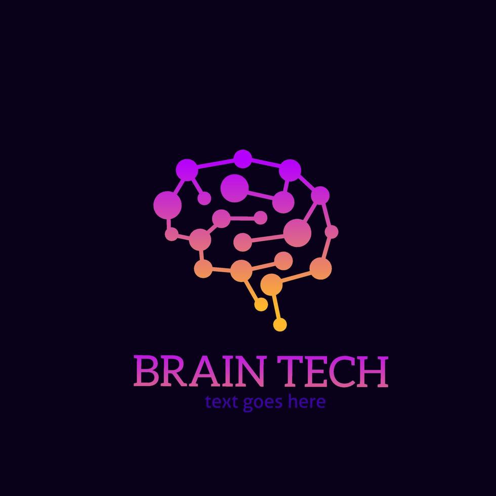 illustration vector graphic of brains tech logo template