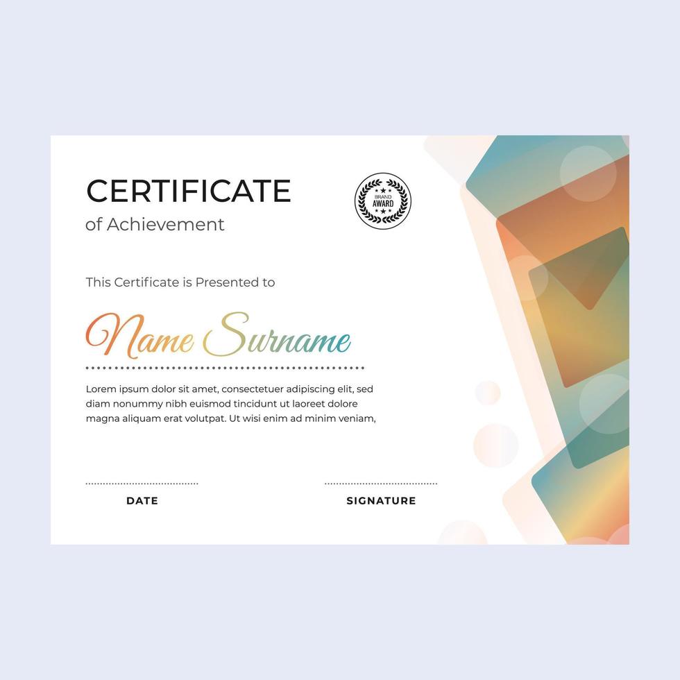 verde certificado de logro adecuado para premios en corporativo, personal negocio, y comunidad vector