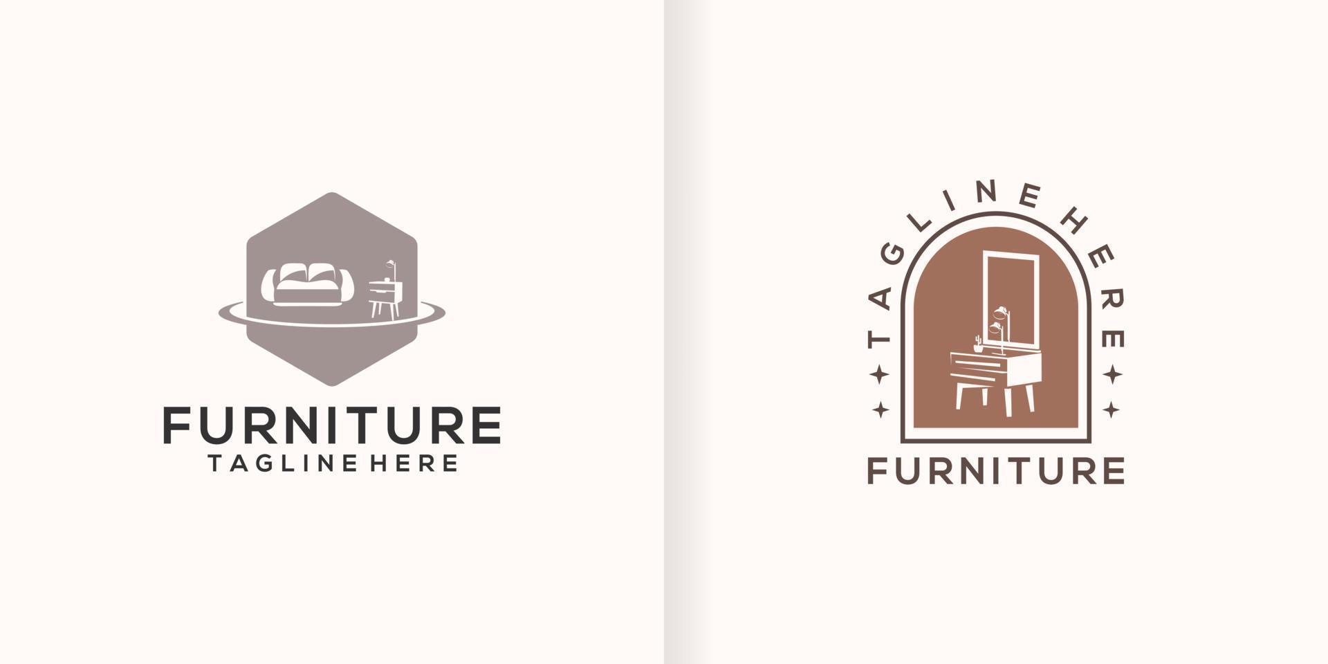 minimalist furniture logo design style collection vector