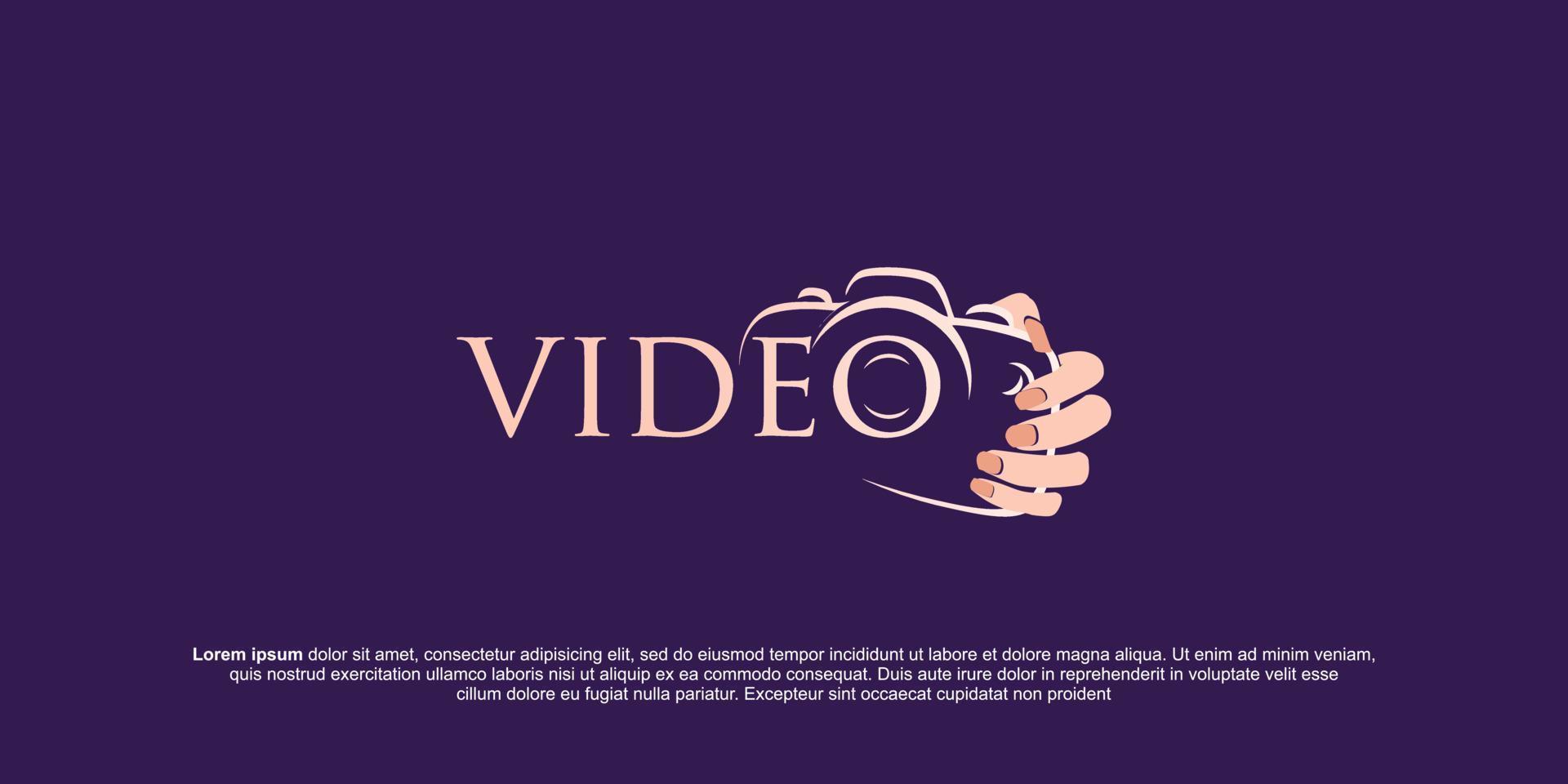 Simple feminine photography logo vector