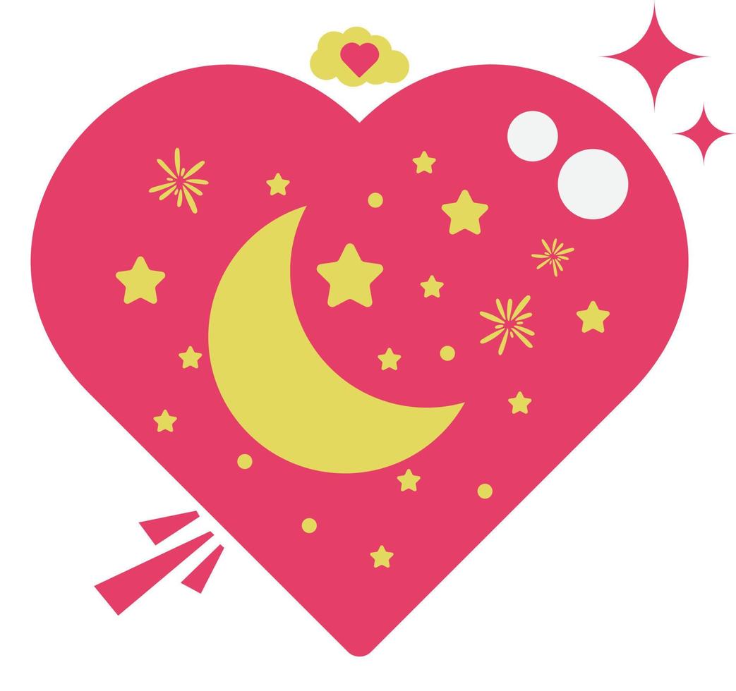 Red Love Heart Element vector