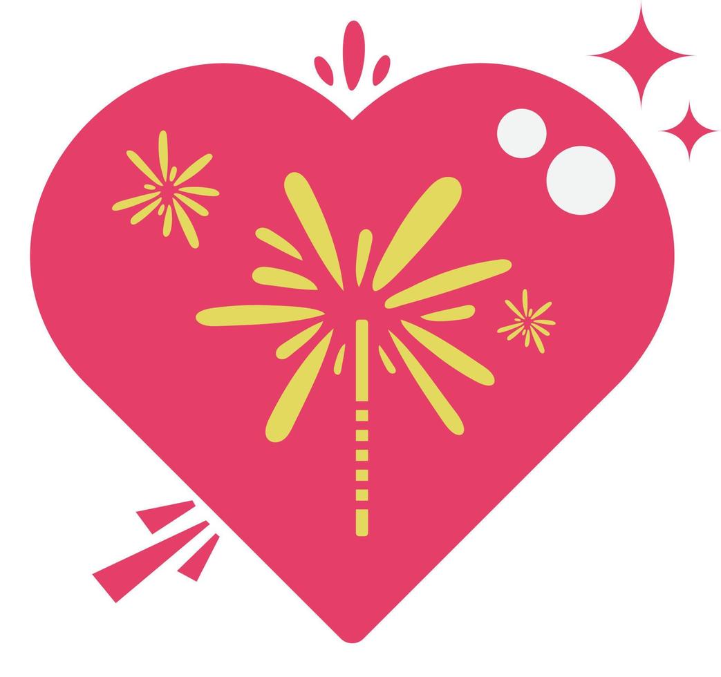 Red Love Heart Element vector