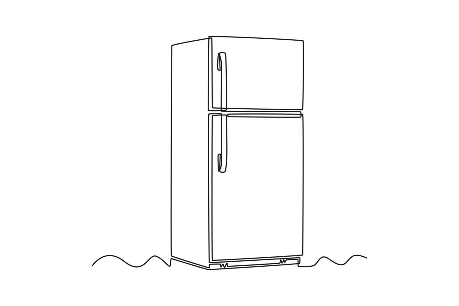 Continuous one line drawing refrigerator. Home appliances concept. Single line draw design vector graphic illustration.