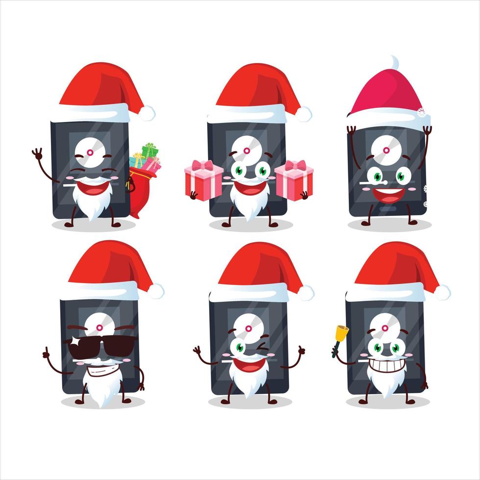 Papa Noel claus emoticones con iPod música dibujos animados personaje vector