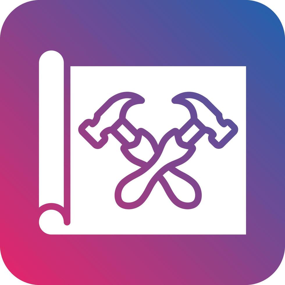 Construction Blueprint Icon Vector Design