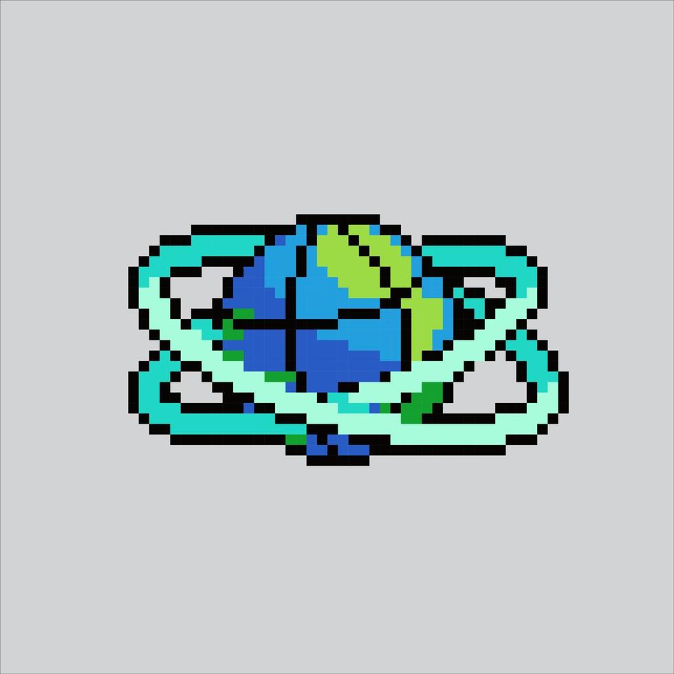 Pixel art illustration Web icon. Pixelated website icon. Globe Website icon pixelated for the pixel art game and icon for website and video game. old school retro. vector