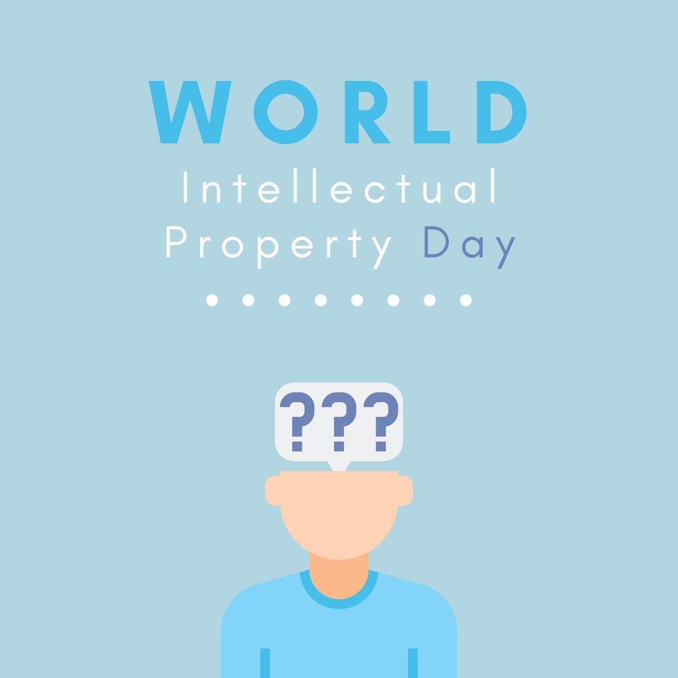 A blue poster for the world intellectual property day. vector