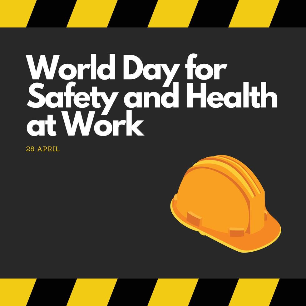 un póster para mundo día para la seguridad y salud a trabajar. vector
