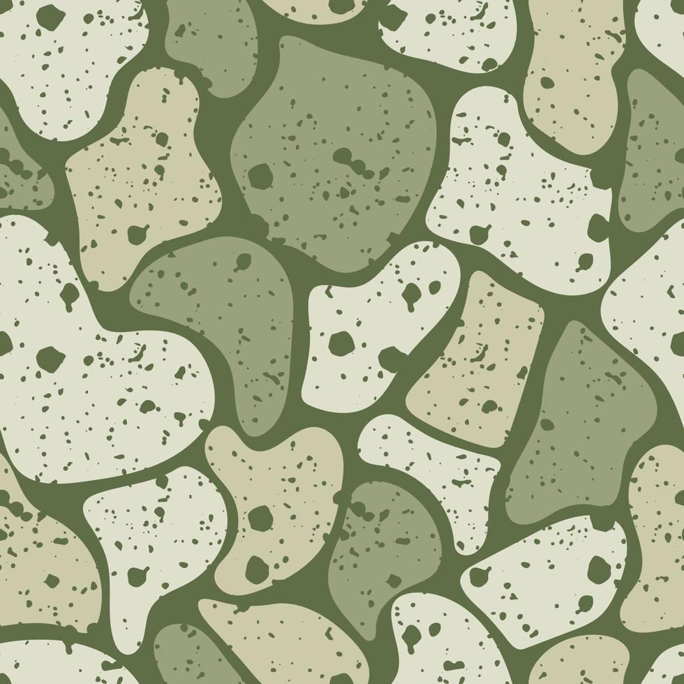 Modern abstract geometric pattern. Creative collage with shapes in trendy cool olive tones. vector