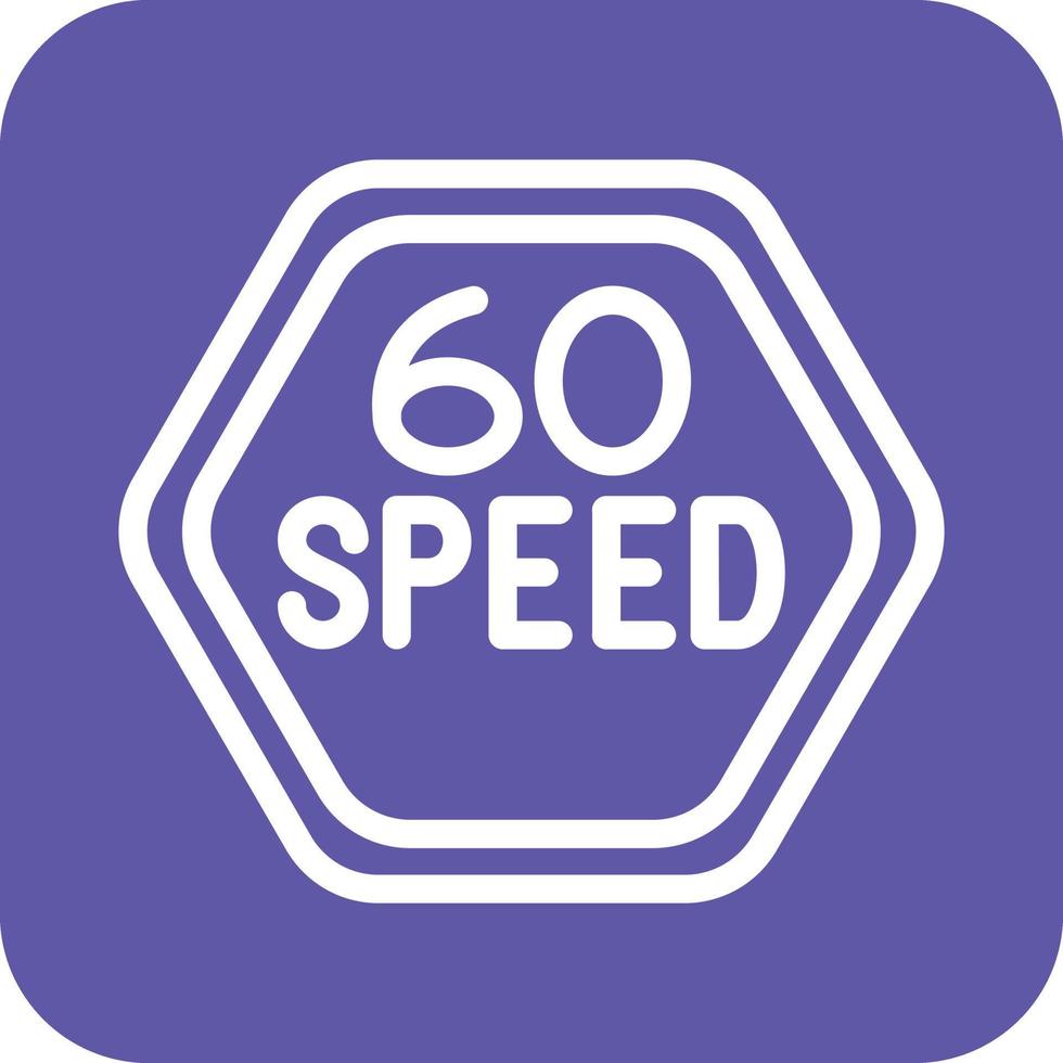 60 Speed Limit Icon Vector Design