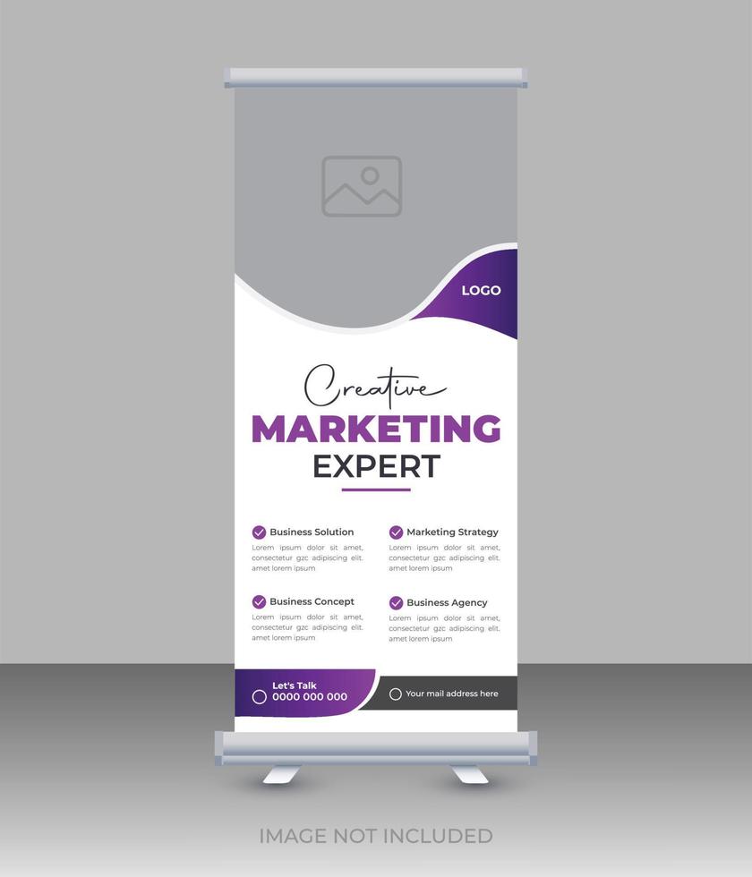 Roll up standee banner template for presentation purpose and display vector