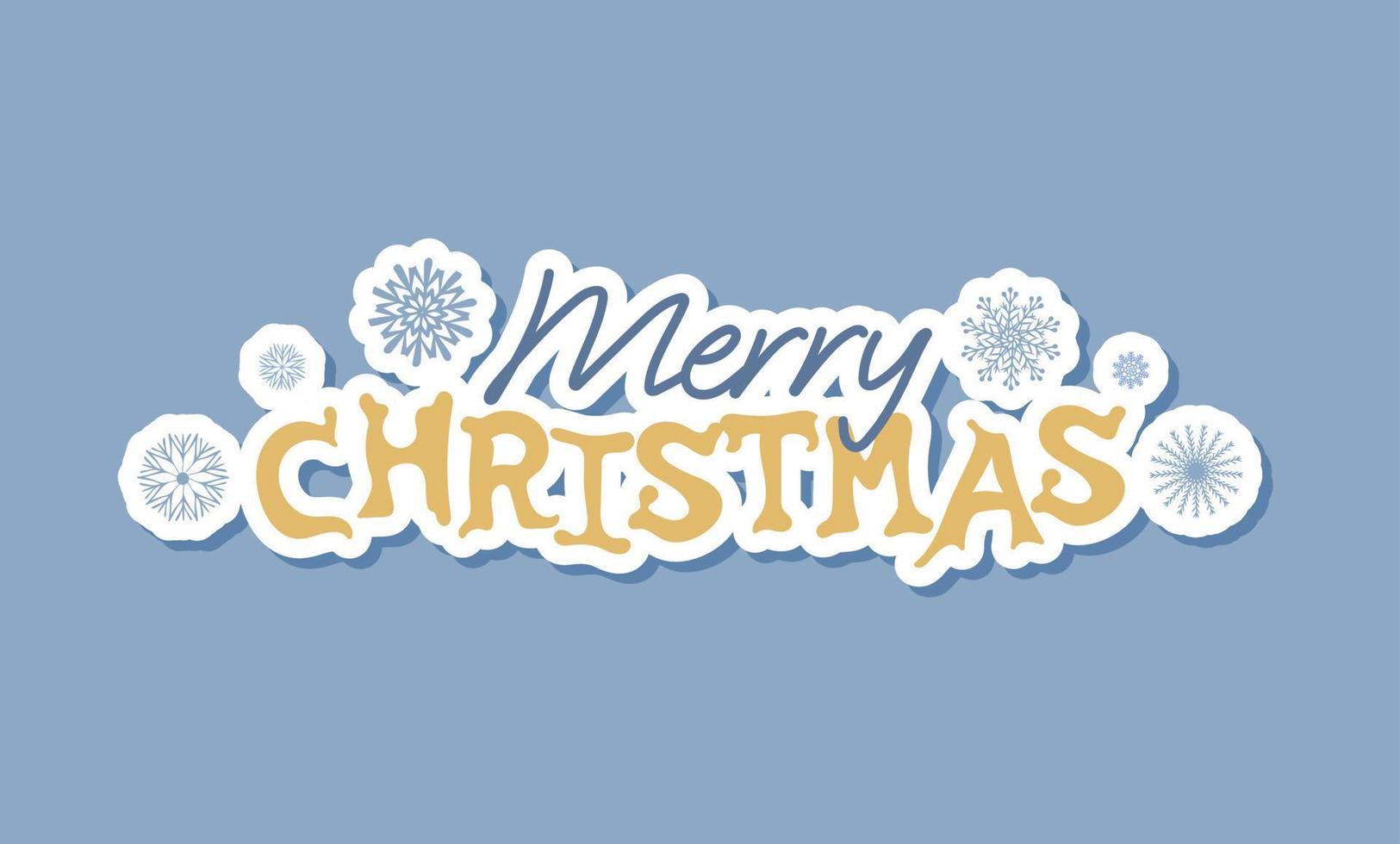 Merry christmas sticker. Holiday concept. vector