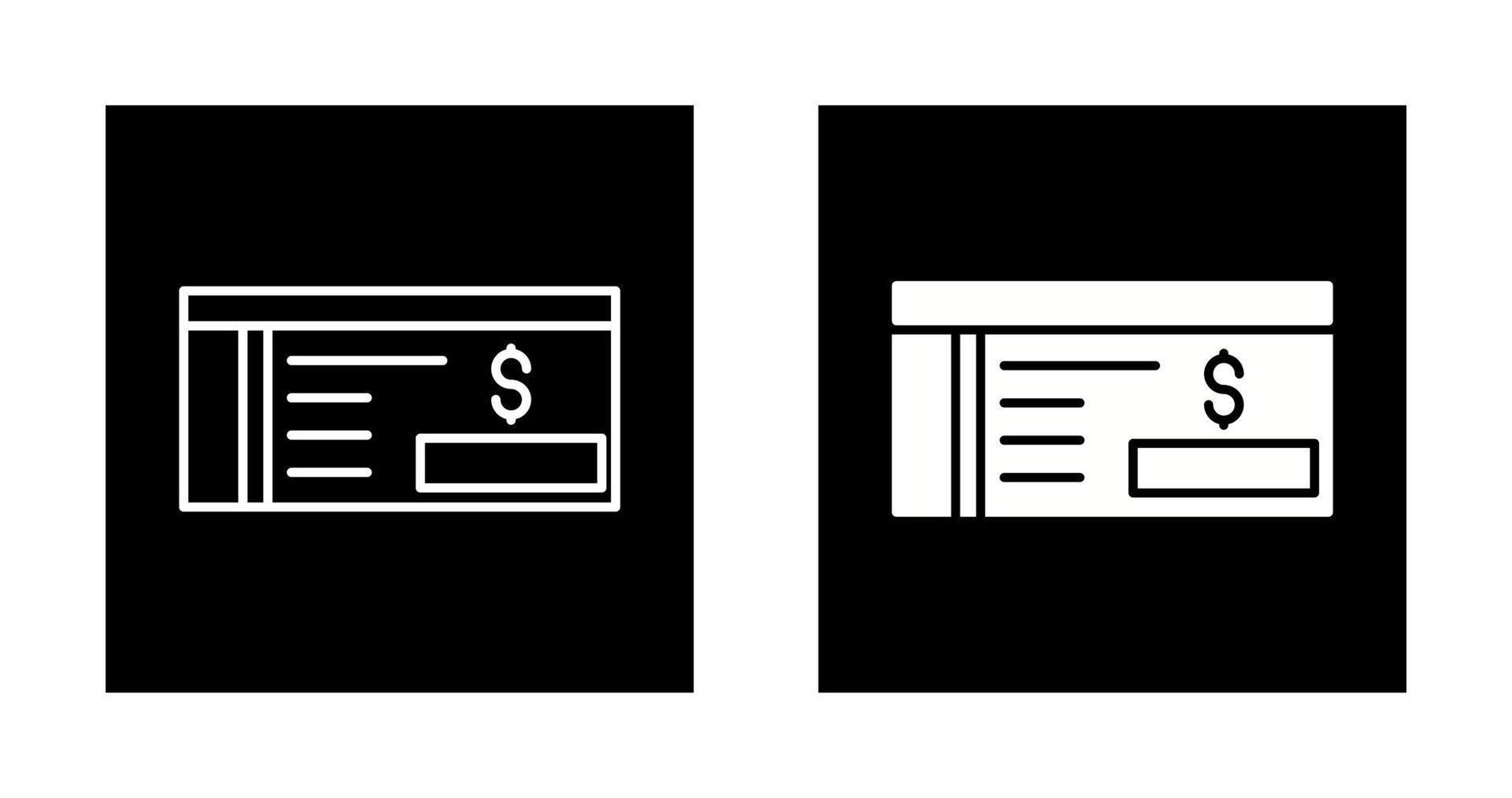 Bank Check Vector Icon