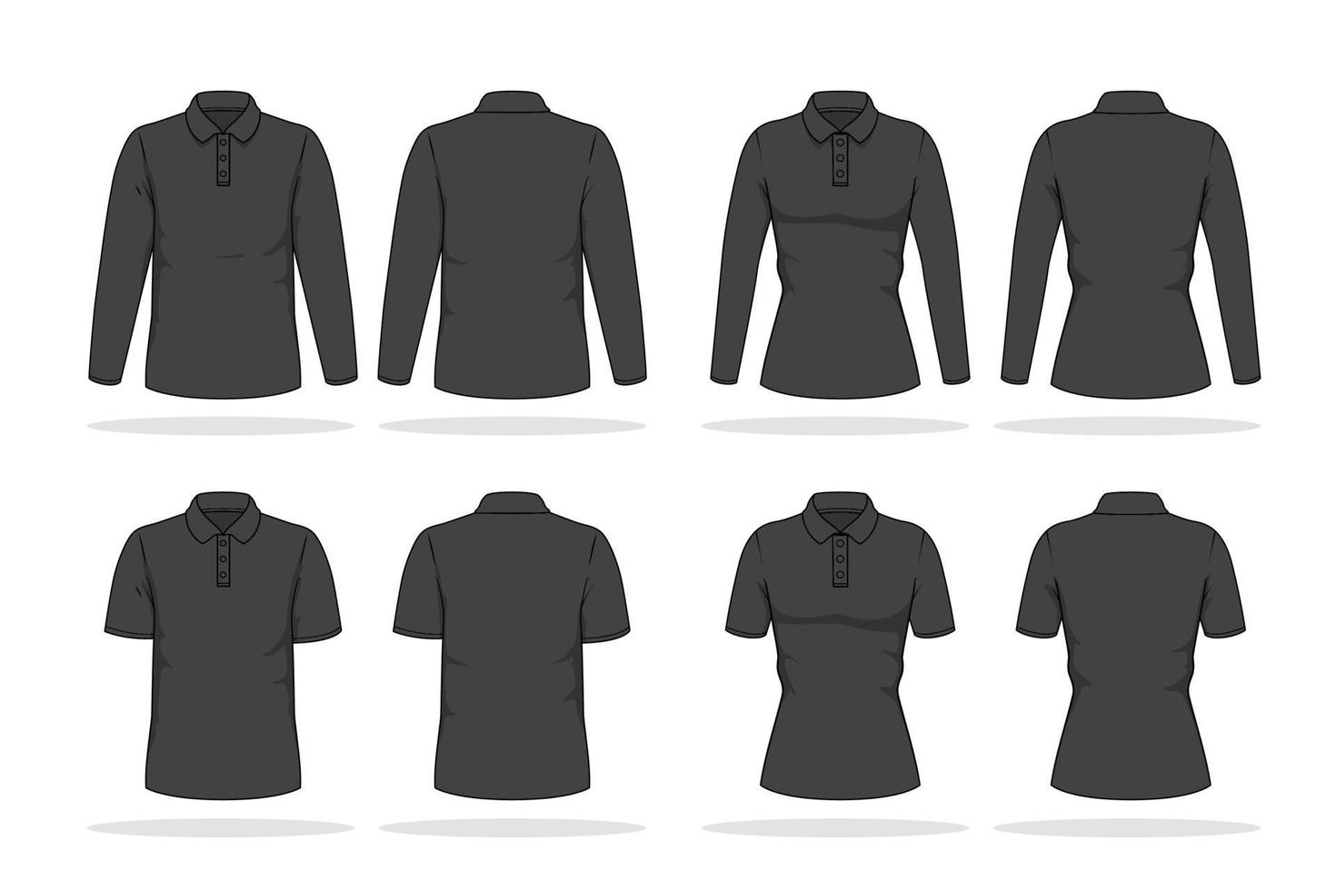 Outline Black Polo Shirt vector