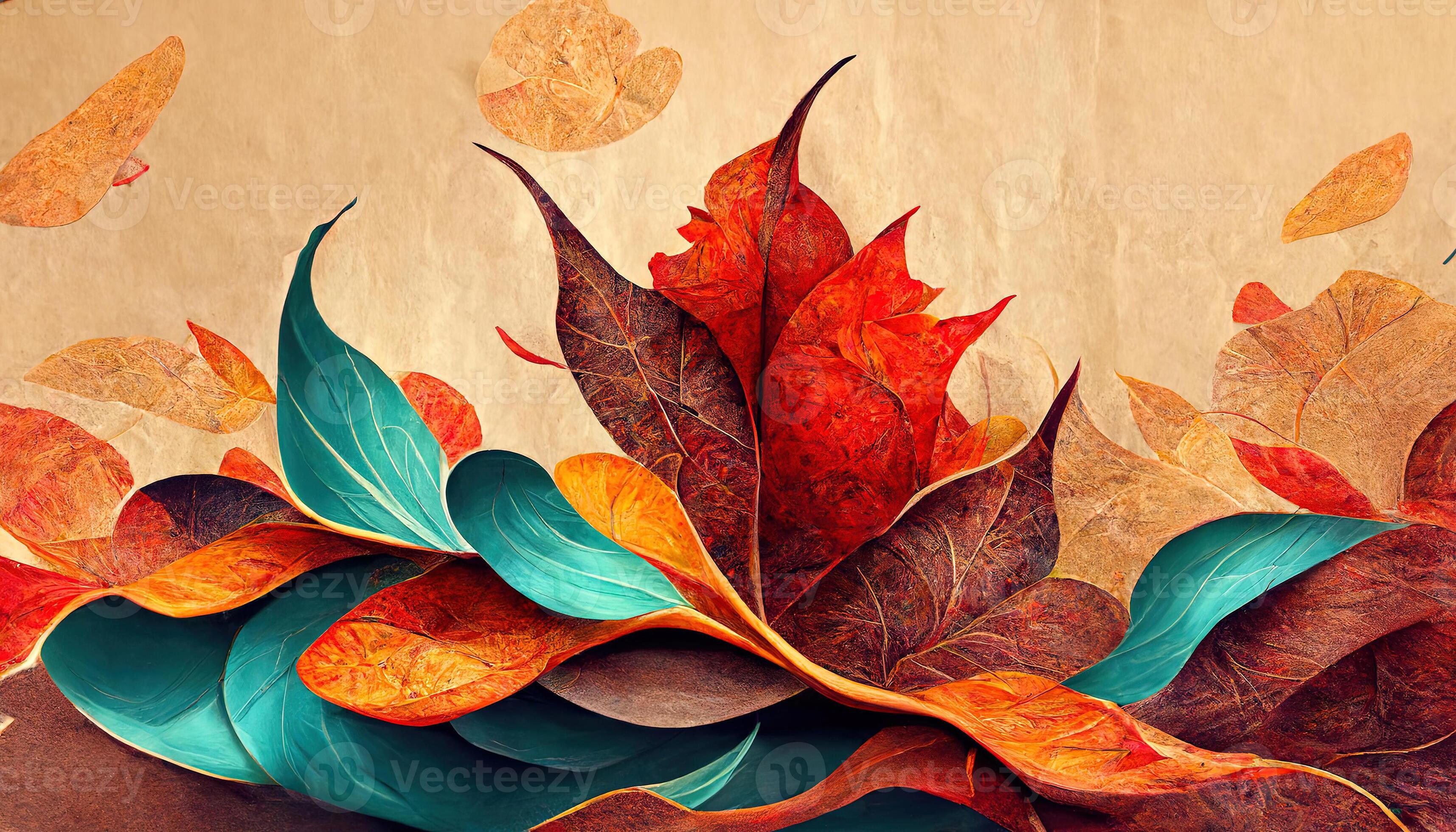 autumn abstract background with organic lines and textures on white